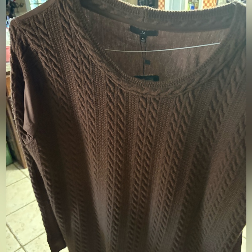 Brown Cable Knit Sweater